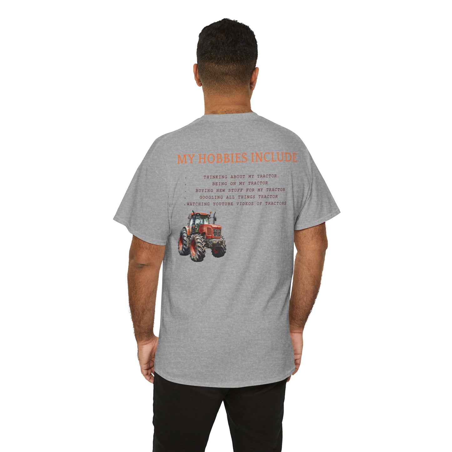 Orange Tractor Guy Heavy Cotton Tee