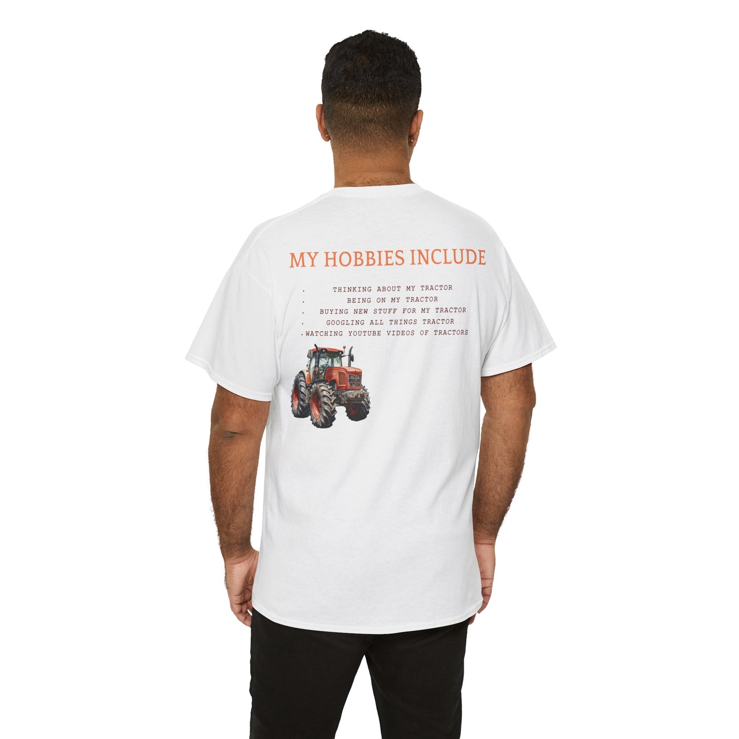 Orange Tractor Guy Heavy Cotton Tee