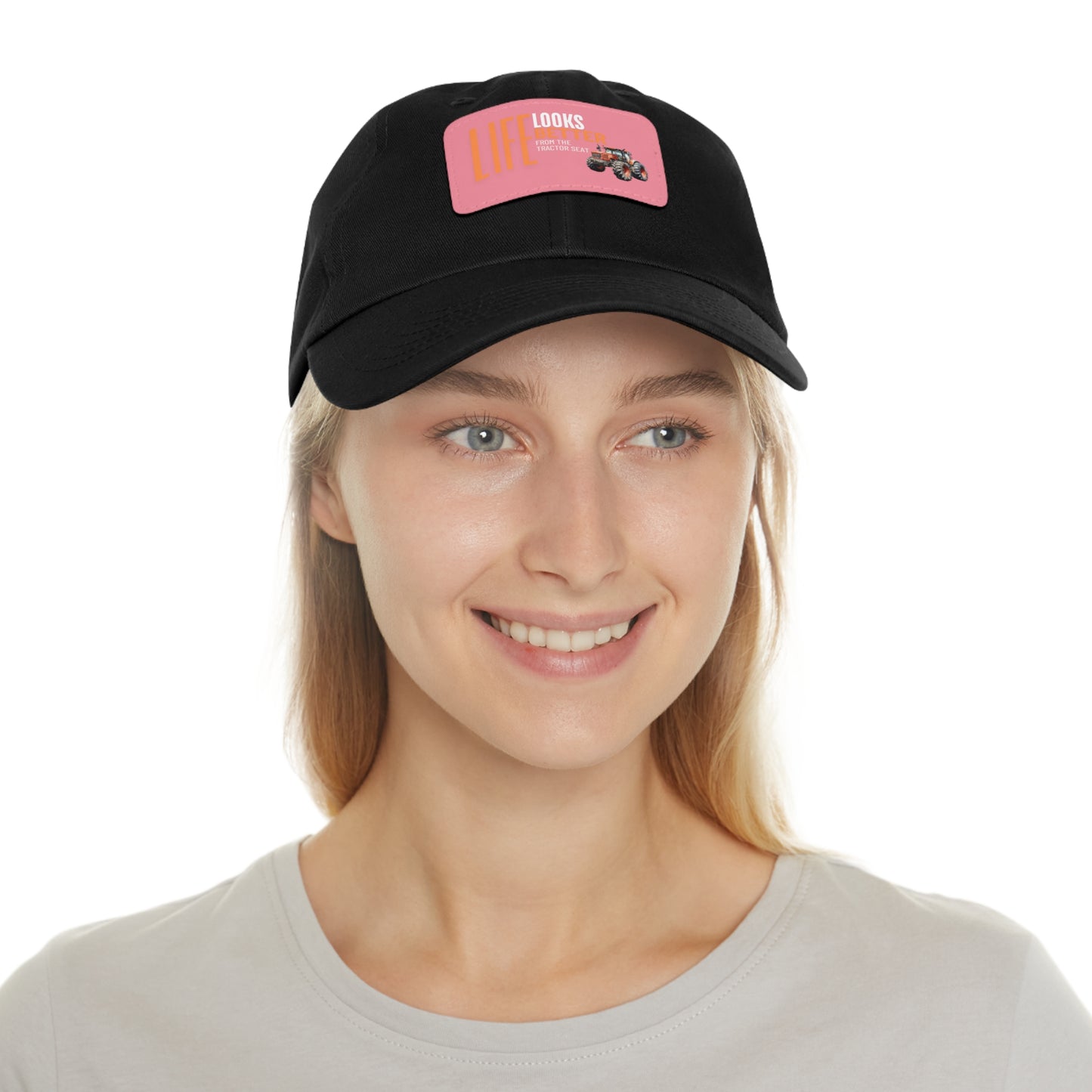 Dad Hat with Leather Patch (Rectangle)