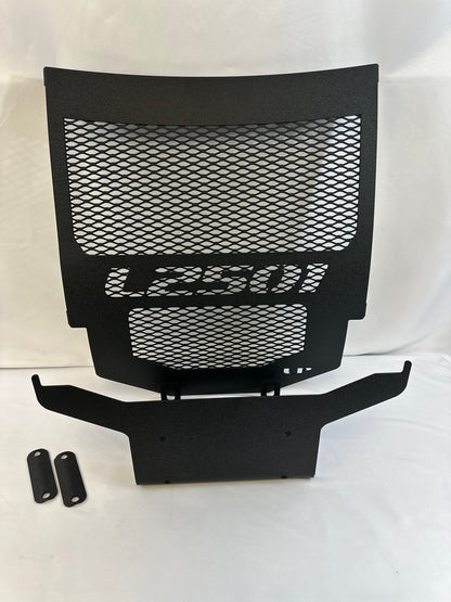 IN STOCK - L2501 Wrinkle Black Powder Coating Reinforced Mesh Grille Guard with Chin Guard